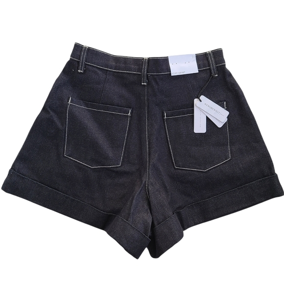 WeWoreWhat Indigo Jean Cuff Shorts NWT - Picture 3 of 7